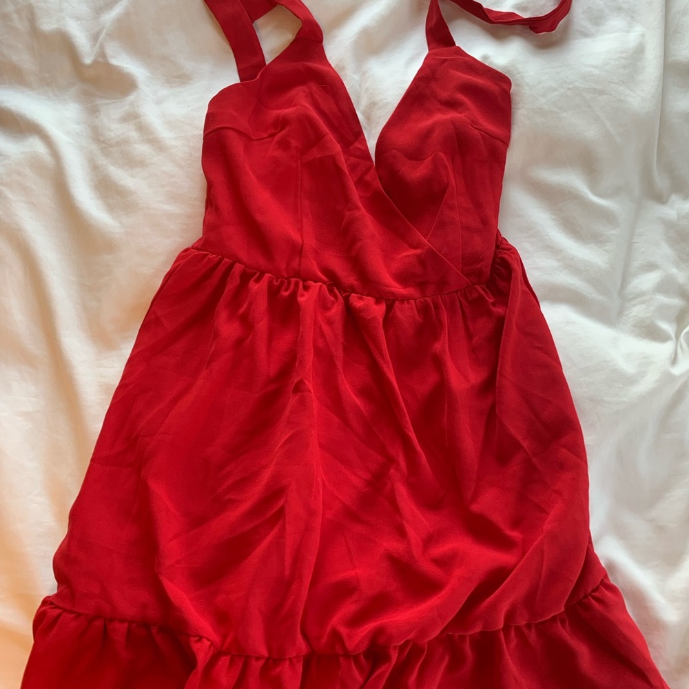 Tie back/strappy red sundress